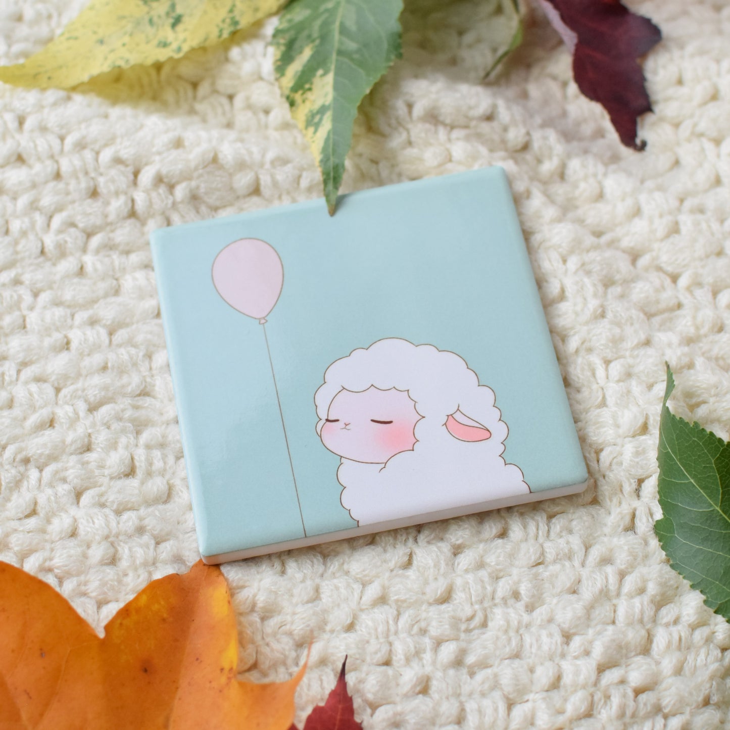 Cozy Sheep Ceramic Coaster