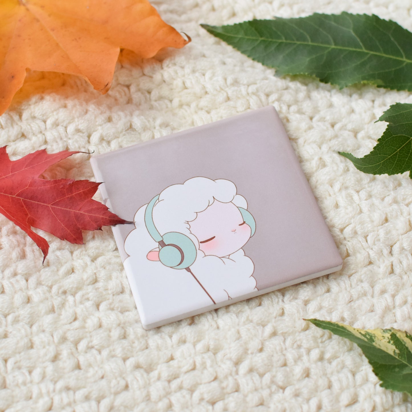 Cozy Sheep Ceramic Coaster