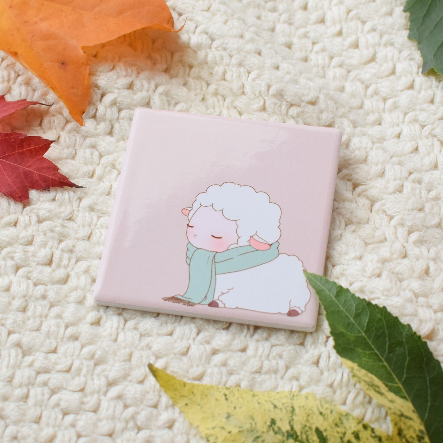 Cozy Sheep Ceramic Coaster